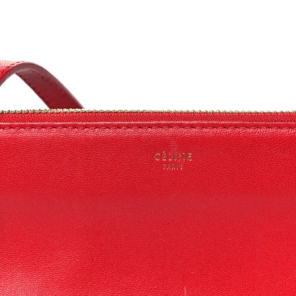 Celine Lambskin Small Trio Crossbody Bag Red 9 of 15