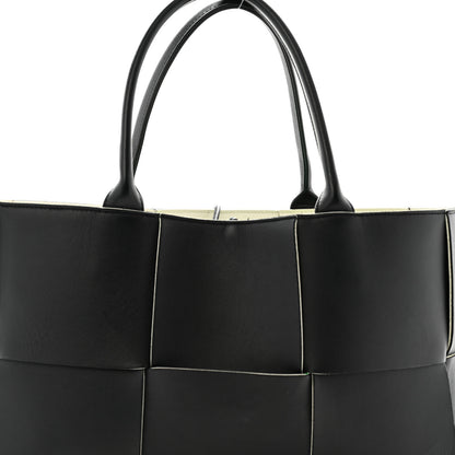 Bottega Veneta Nappa Maxi Intrecciato Arco Tote Black White 8 of 12