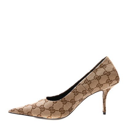 Balenciaga X GUCCI GG Monogram Square Knife 80mm Pumps 36.5 Beige Ebony 1 of 9