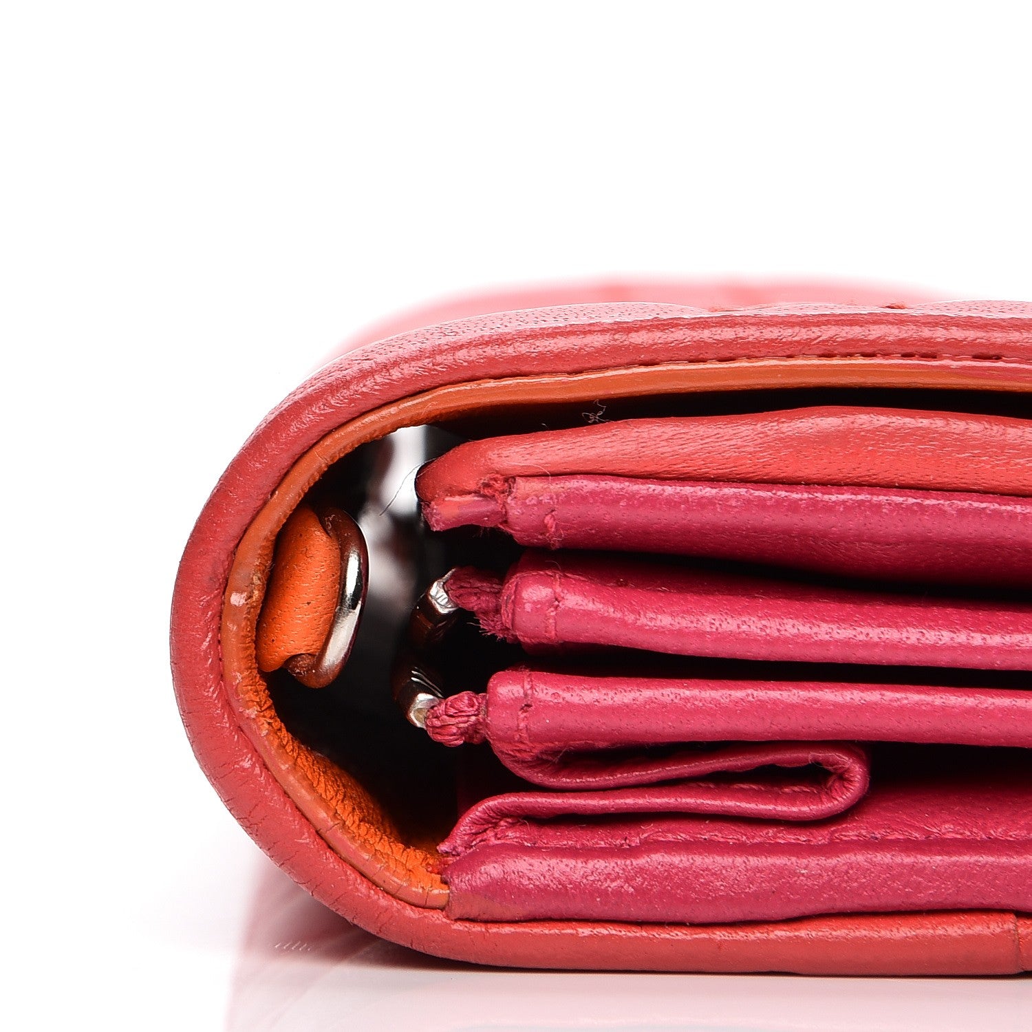 Christian Dior Lambskin Cannage Rendezvous Wallet Coral 8 of 10