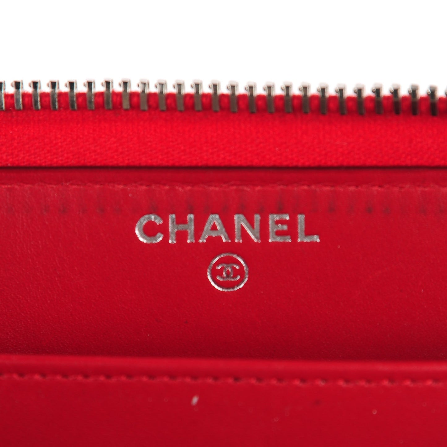 Patent Quilted Brilliant Zip Around Wallet Red