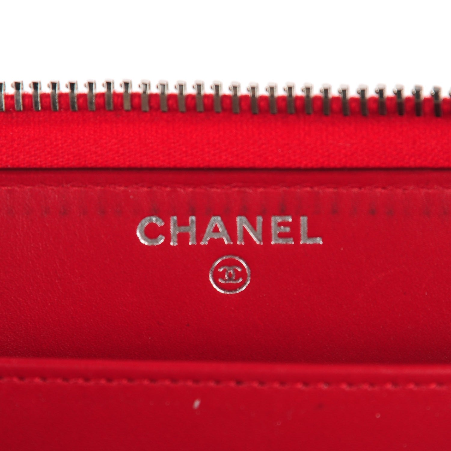 Chanel Patent Quilted Brilliant Zip Around Wallet Red 5 of 9