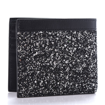 Saint Laurent Calfskin Sequin Bifold Wallet Gunmetal 3 of 7