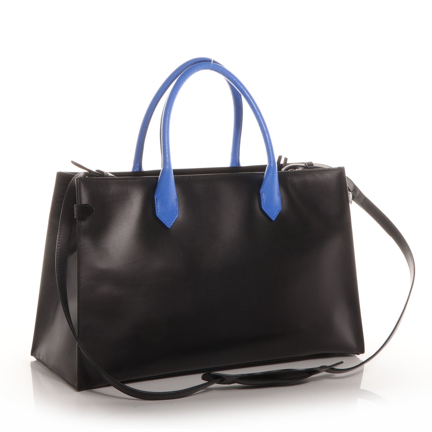 Calfskin Karung S Padlock Nude Work Black Electric Blue