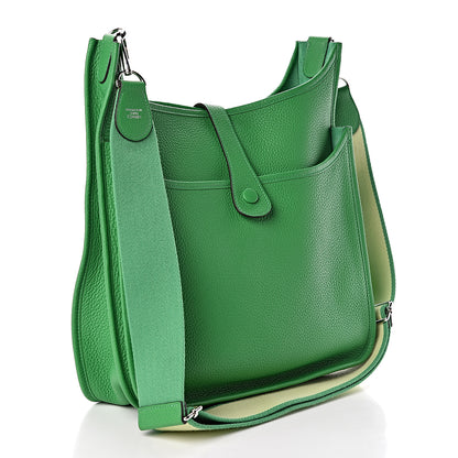 Hermes Taurillon Clemence Amazone Evelyne III GM Bambou 3 of 10