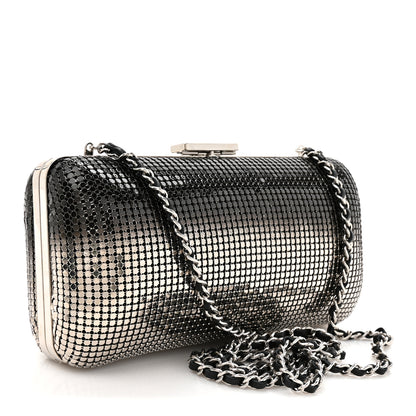 Chanel Metallic Lambskin Perforated Hollywood Clutch Silver 2 of 9