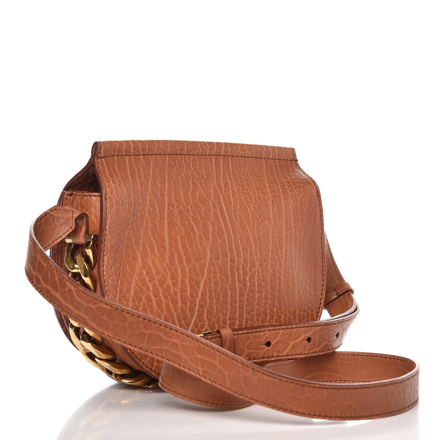 Bullhide Calfskin Mini Infinity Saddle Bag Cognac