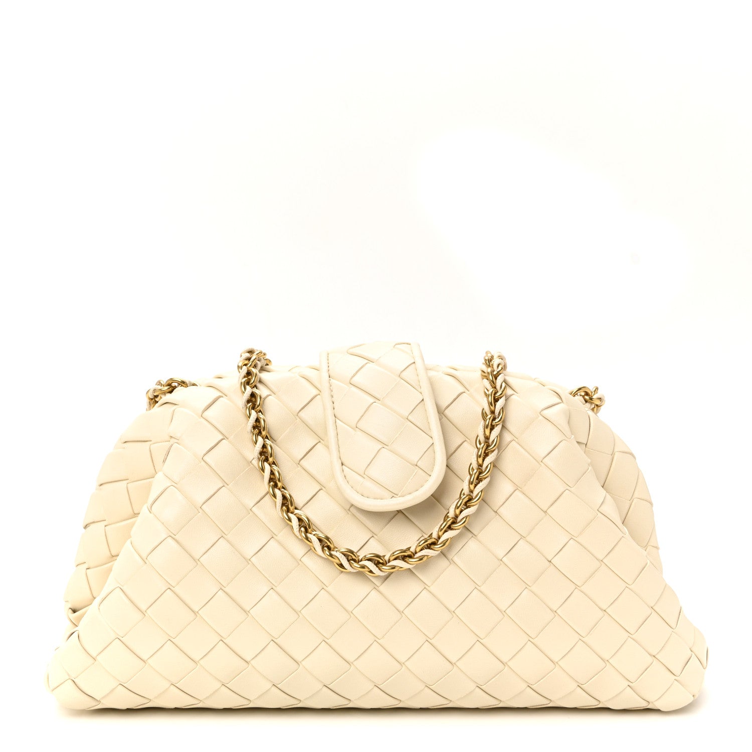 Bottega Veneta Nappa Intrecciato Teen The Lauren 1980 Clutch With Chain String 1 of 9