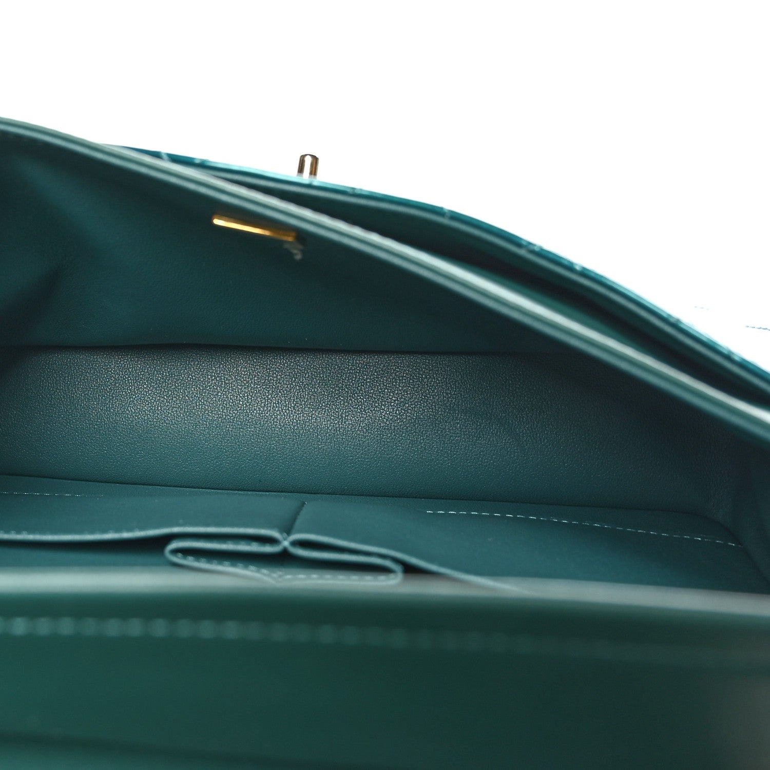 Chanel Shaded Patent Calfskin Quilted Medium Double Flap Green Blue 5 of 10