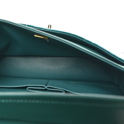 Chanel Shaded Patent Calfskin Quilted Medium Double Flap Green Blue 5 of 10