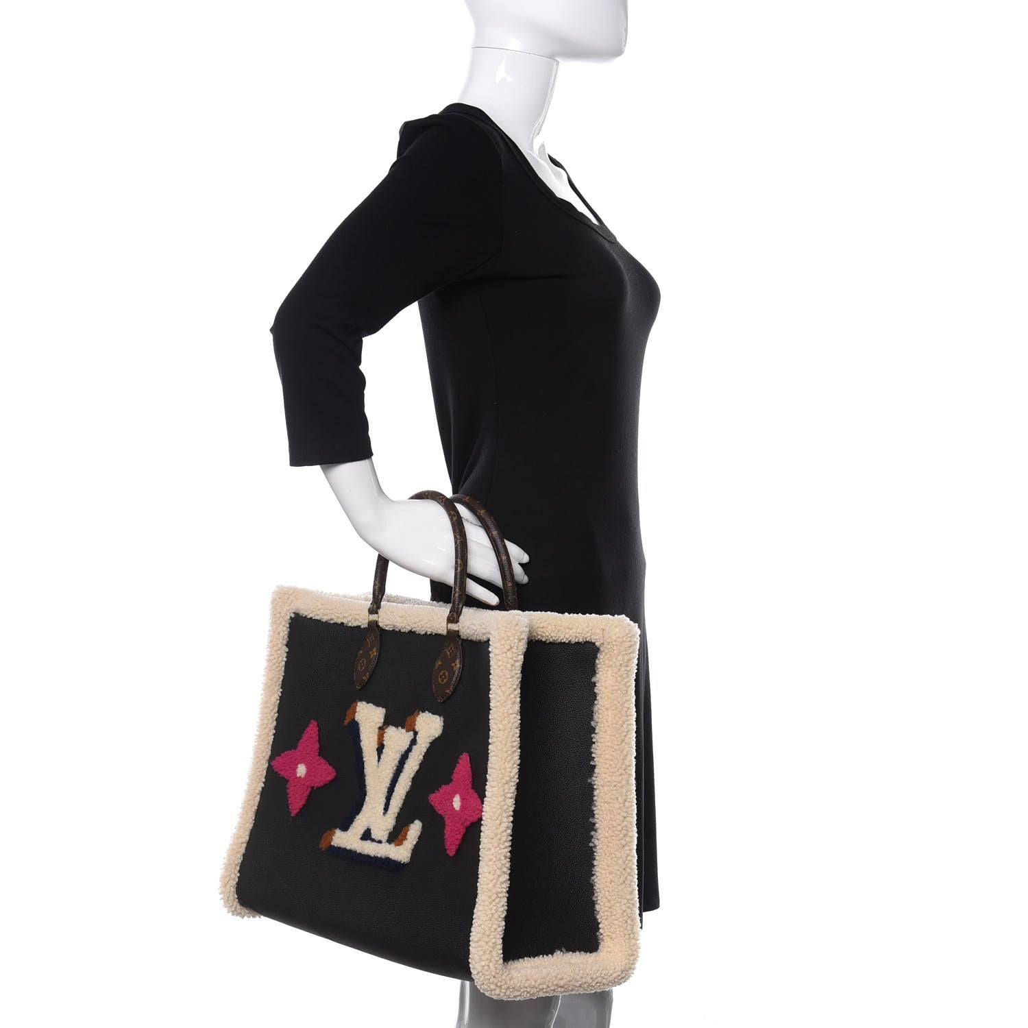 Louis Vuitton Calfskin Monogram Teddy Onthego GM Black 3 of 10