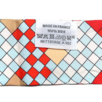 Hermes Silk Colliers De Chiens Remix Twilly Rouge Ciel Gris Perle 4 of 4