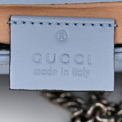 Gucci Calfskin Matelasse Super Mini GG Marmont Shoulder Bag Porcelain Light Blue 6 of 11