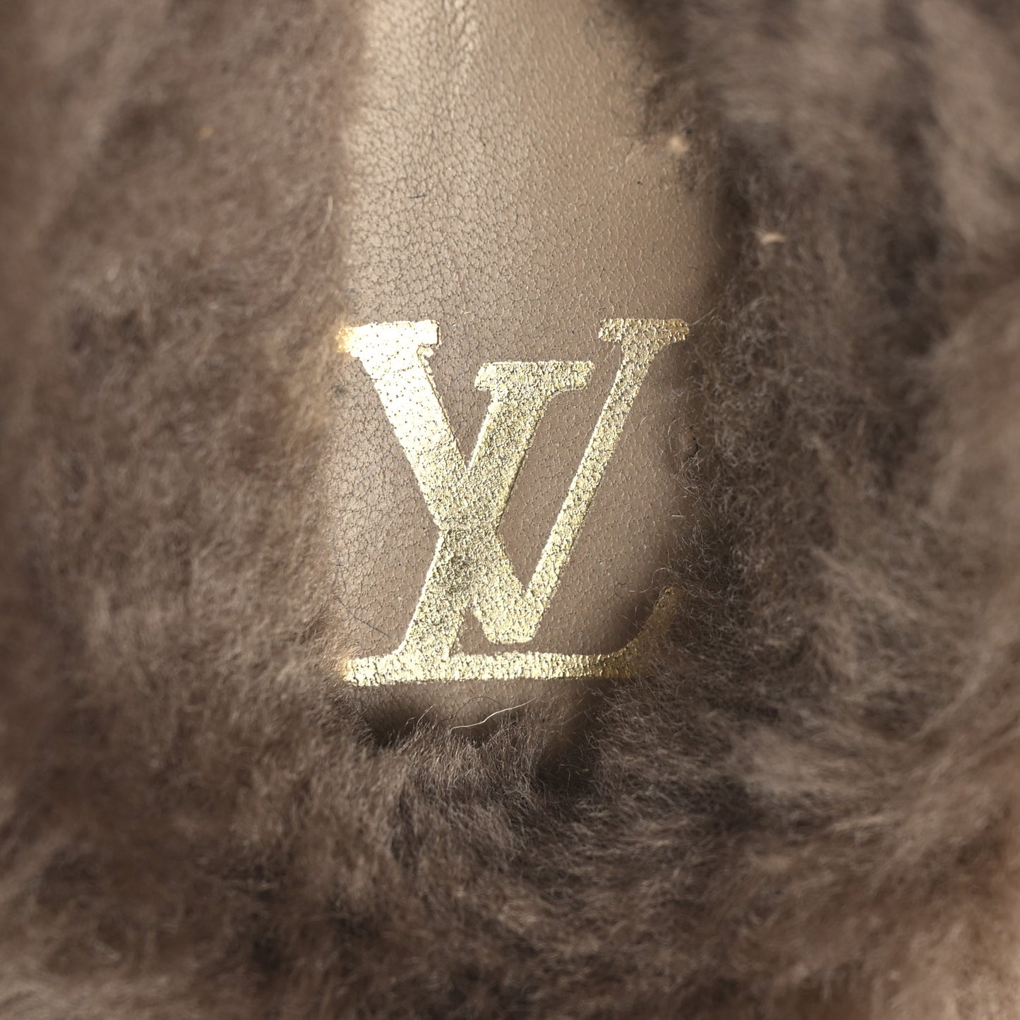 Monogram Fur LV Easy Mule 6 Brown