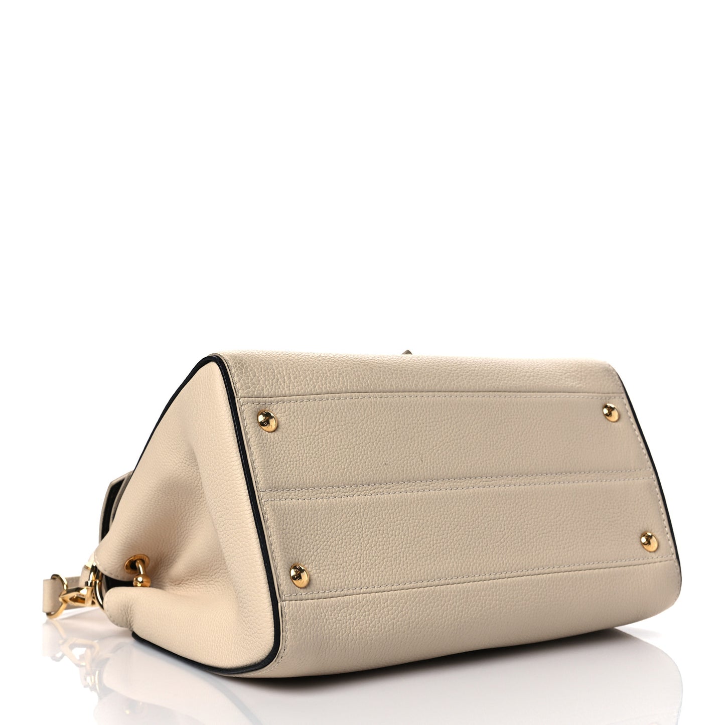 Grained Calfskin Monogram Double V Creme