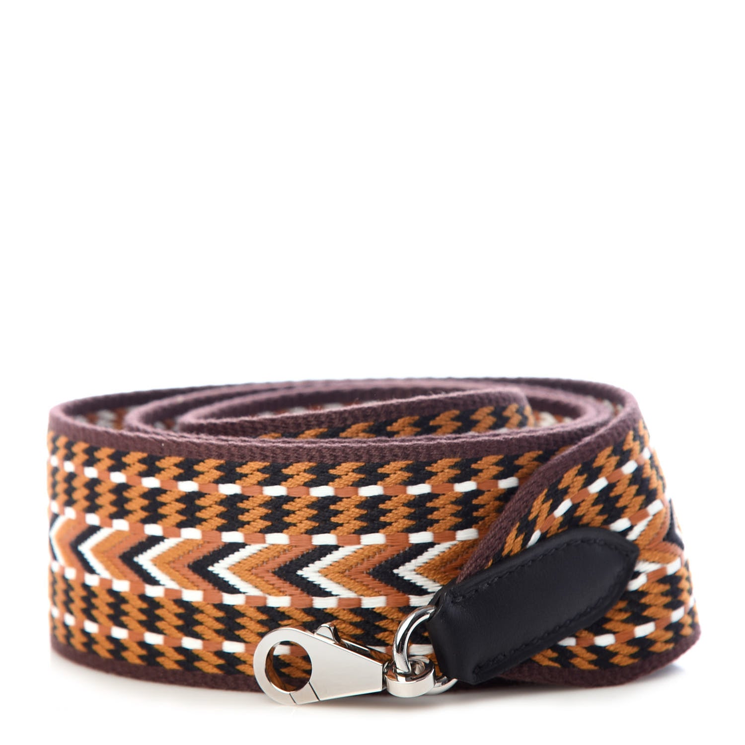 Hermes Toile Swift 50mm Sangle Cavale Shoulder Strap Sesame Blanc Black 1 of 5