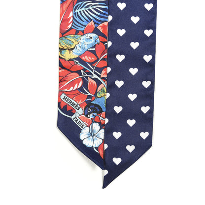 Hermes Silk Jungle Love Twilly Marine Rouge Brun 2 of 5
