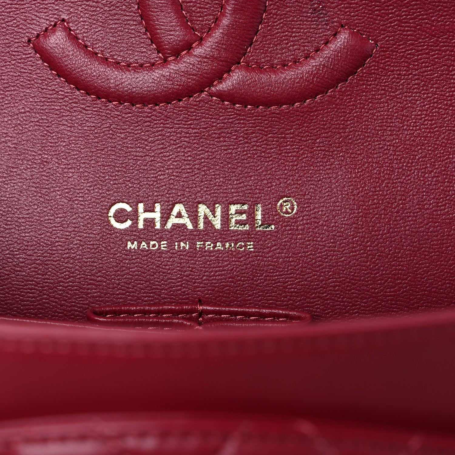 Chanel Lambskin Quilted Medium Double Flap Burgundy 6 of 12