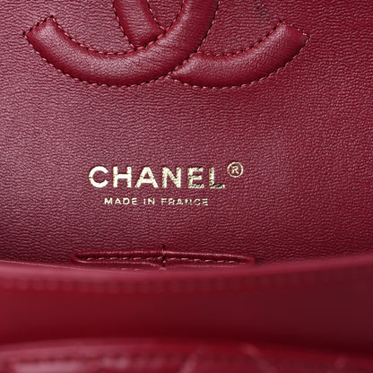 Chanel Lambskin Quilted Medium Double Flap Burgundy 6 of 12