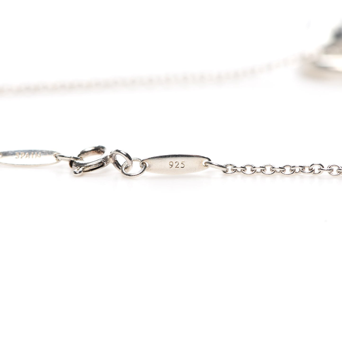 Sterling Silver Diamond 22mm Elsa Peretti Open Heart Pendant Necklace
