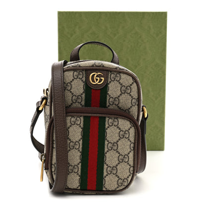 Gucci GG Supreme Monogram Web Mini Ophidia Double Zip Messenger Bag Beige New Acero 11 of 11