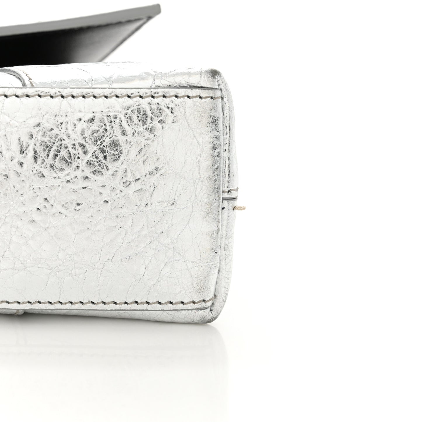 Metallic Calfskin Downtown Chain Shoulder Bag XS Silver