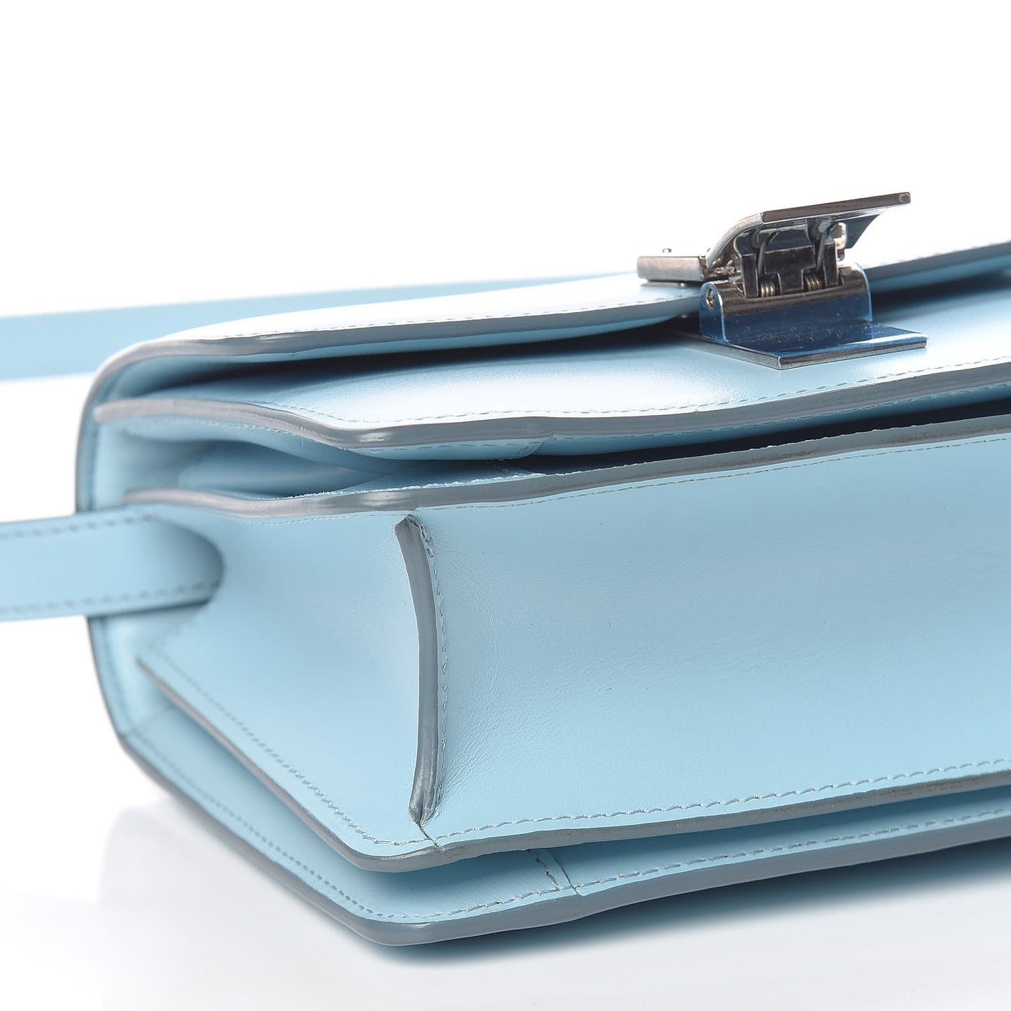 Smooth Calfskin Small Classic Box Flap Bag Azur