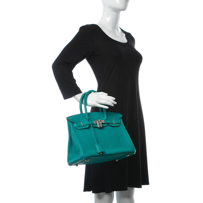 Hermes Taurillon Clemence Birkin 30 Bleu Paon 2 of 12