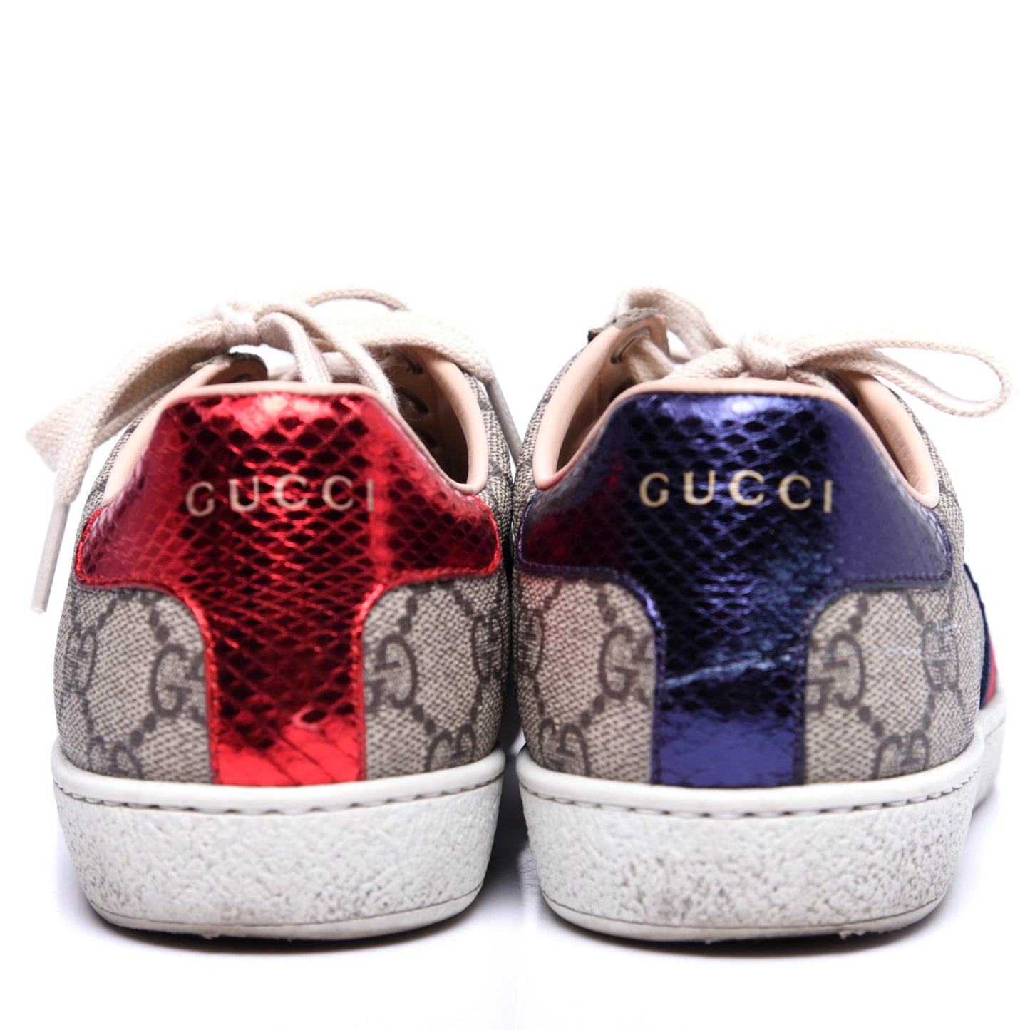 GG Supreme Monogram Ayers Web Womens Ace Sneakers 37 Beige