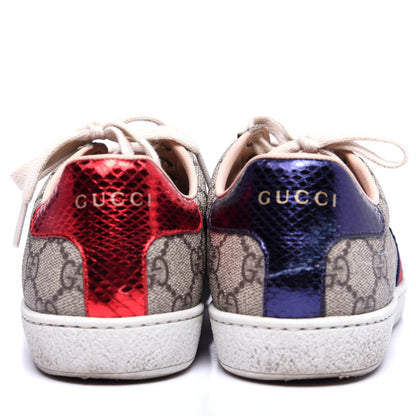 Gucci GG Supreme Monogram Ayers Web Womens Ace Sneakers 37 Beige 4 of 13