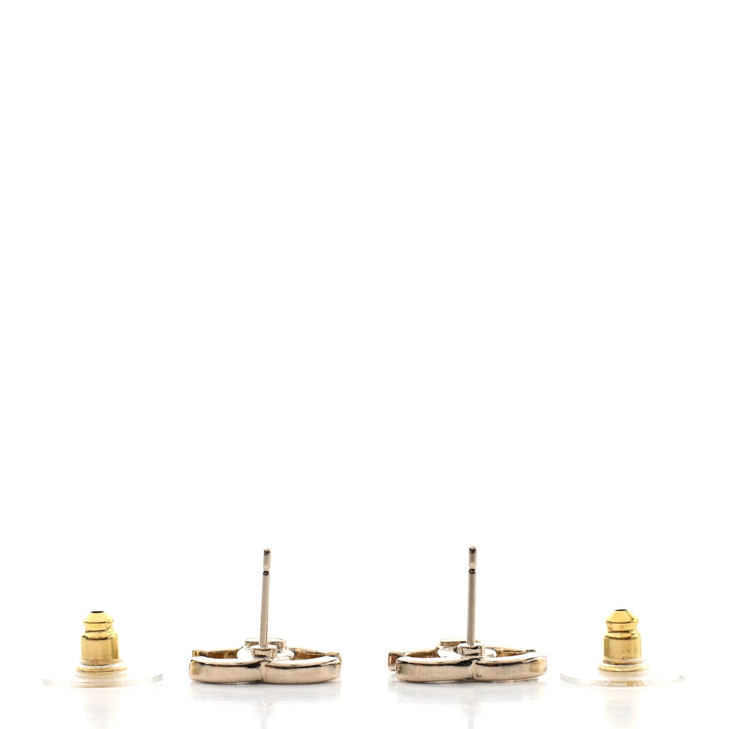 Enamel CC Earrings Black Gold