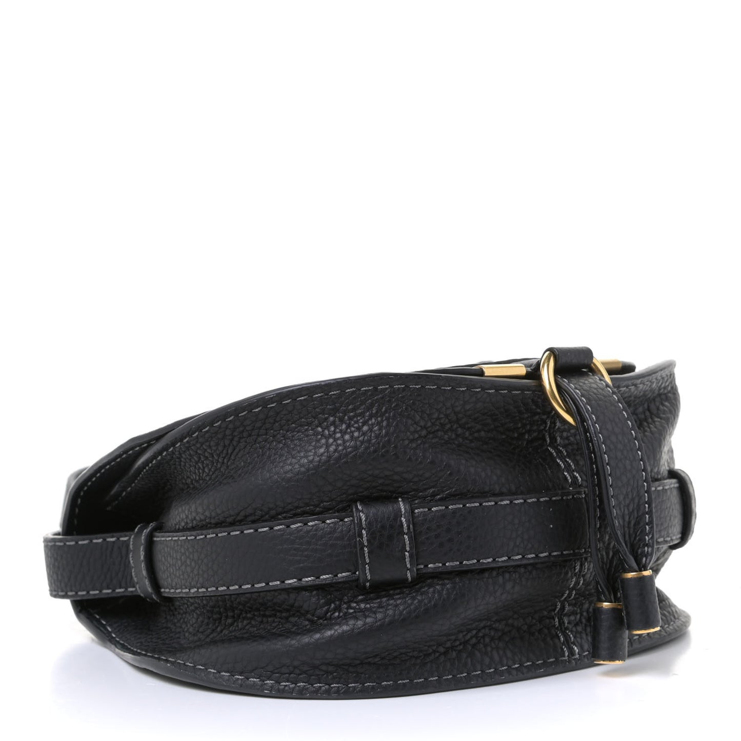 Calfskin Mini Marcie Round Crossbody Bag Black