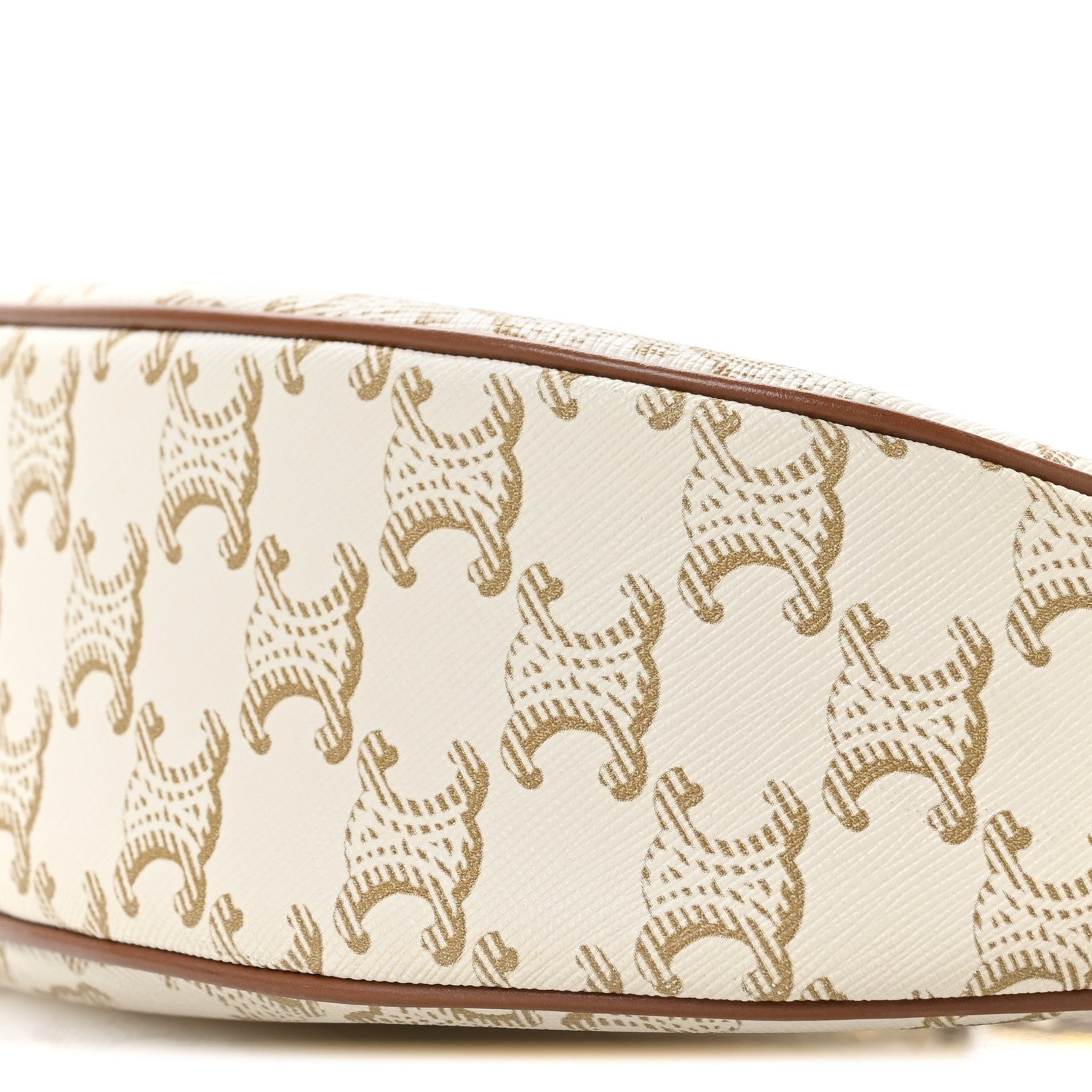 Celine Canvas Calfskin Ava Triomphe Shoulder Bag White 11 of 12