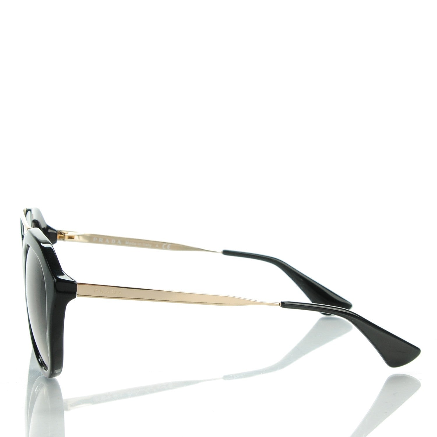 Prada Acetate Metal Cinema Sunglasses SPR 12Q Black 2 of 6