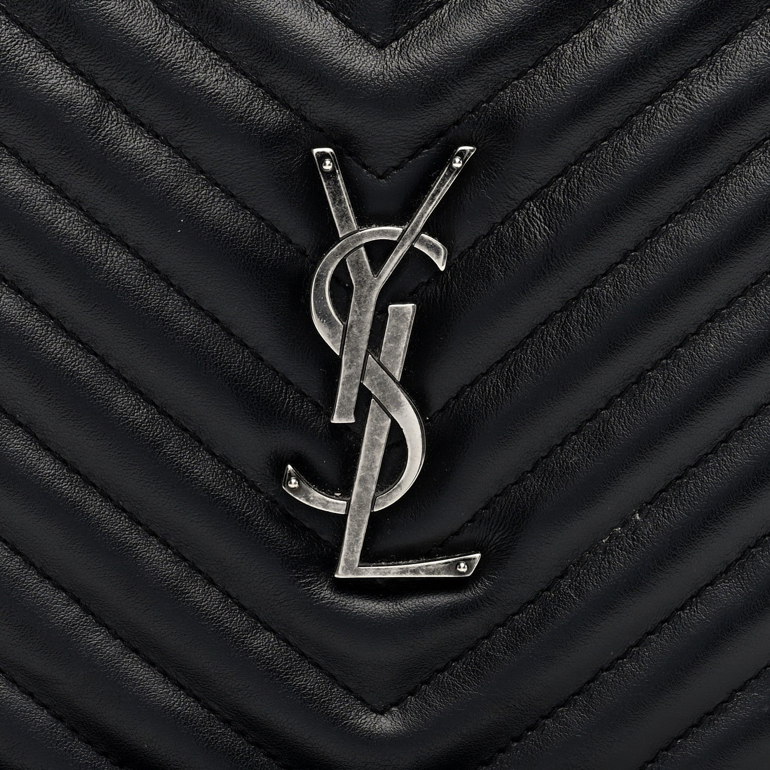 Saint Laurent Calfskin Matelasse Monogram Lou Camera Bag Black 7 of 9