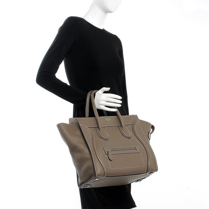 Celine Drummed Calfskin Mini Luggage Souris 2 of 10