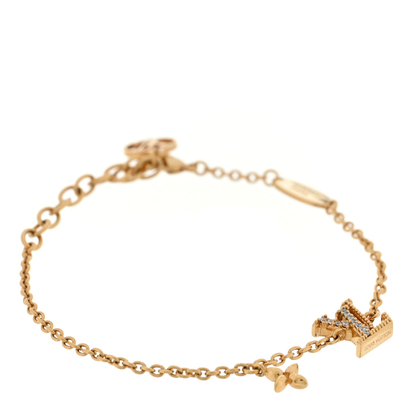 Metal Crystal LV Iconic Bracelet Gold