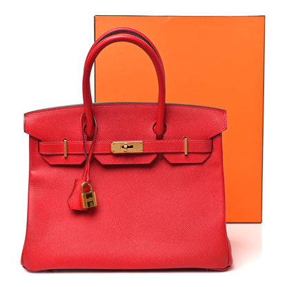 Hermes Epsom BIRKIN 30 Rouge Casaque 12 of 12