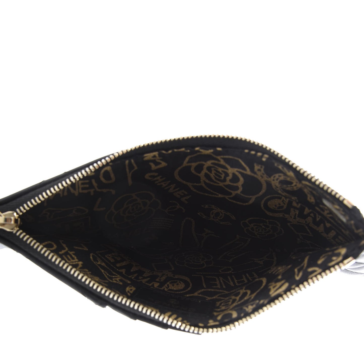 Lambskin Quilted Classic Flat Wallet Pouch Black