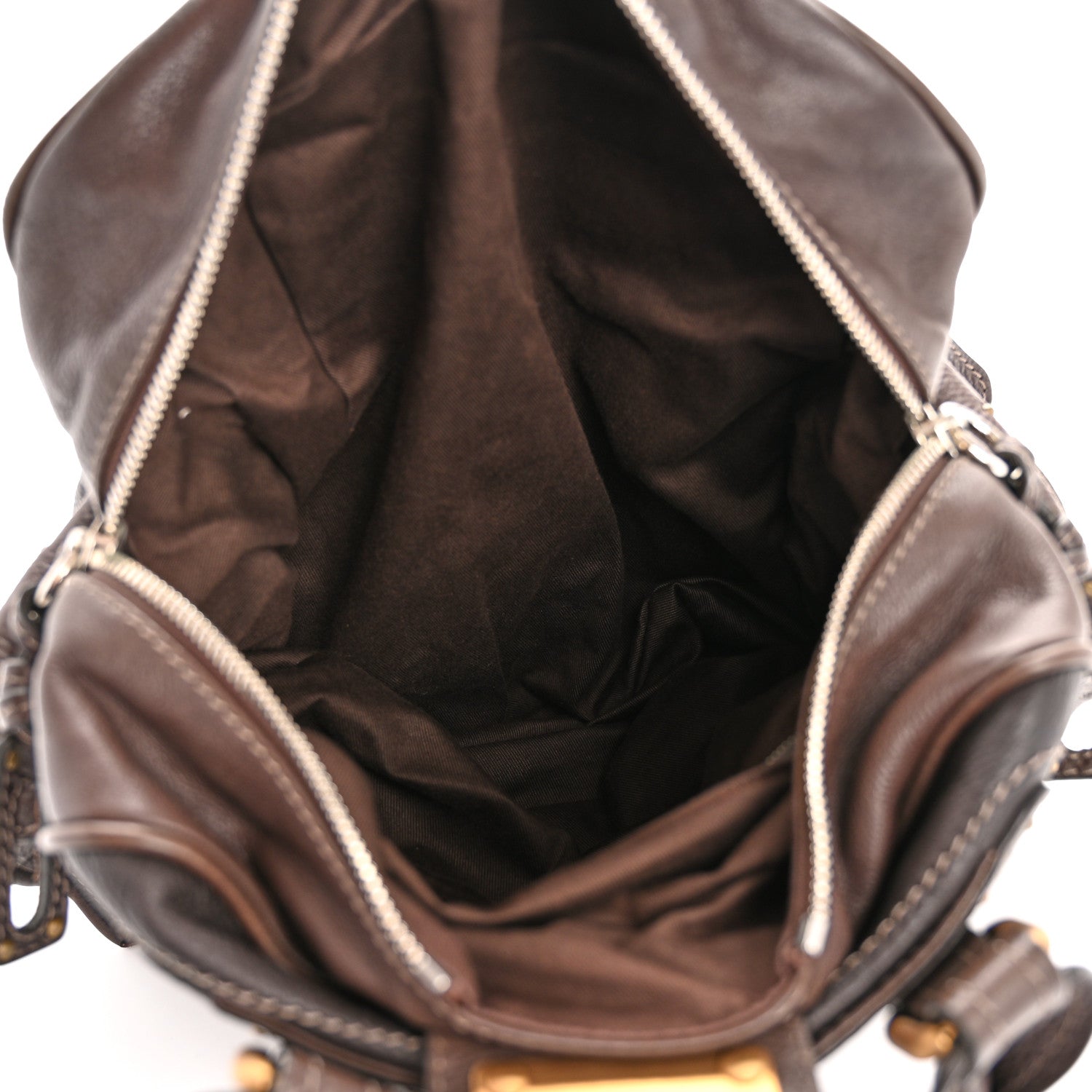 Chloe Grained Calfskin Paddington Tote Chocolate 5 of 15