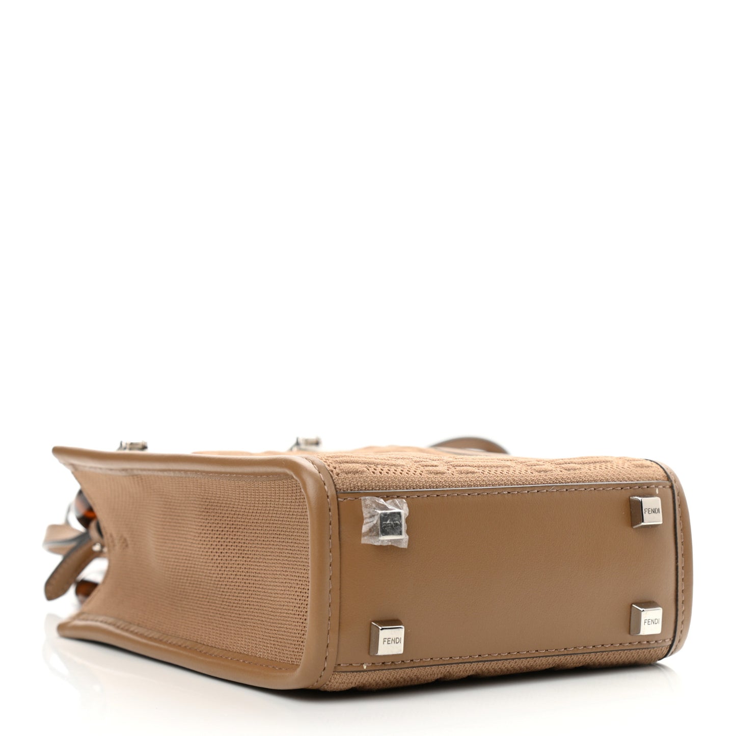 Technical Fabric Vitello Ceylon Plexiglass FF Mini Fendi Sunshine Shopper Tote Sand