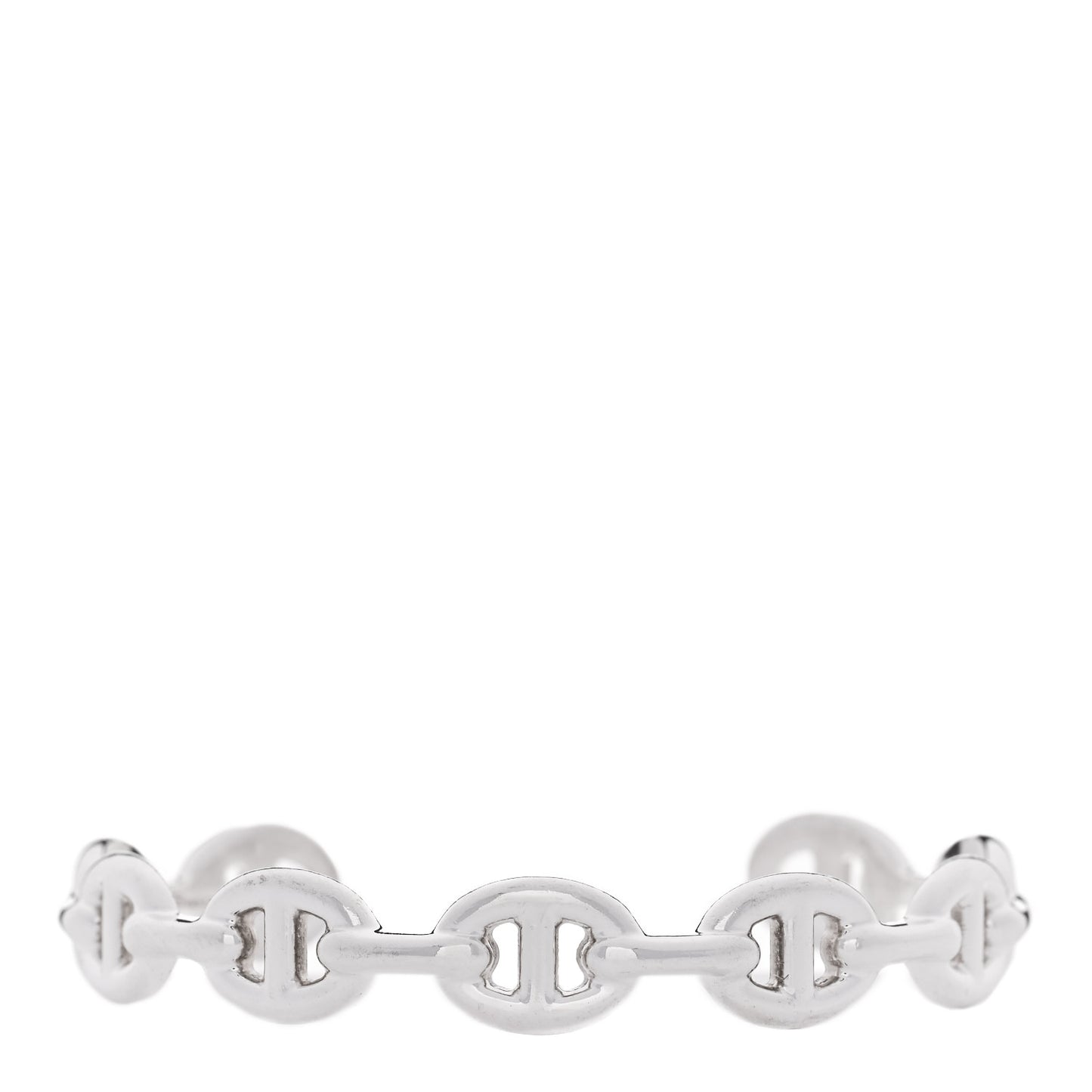 Sterling Silver MM Chaine d'Ancre Enchainee Cuff Bracelet LG