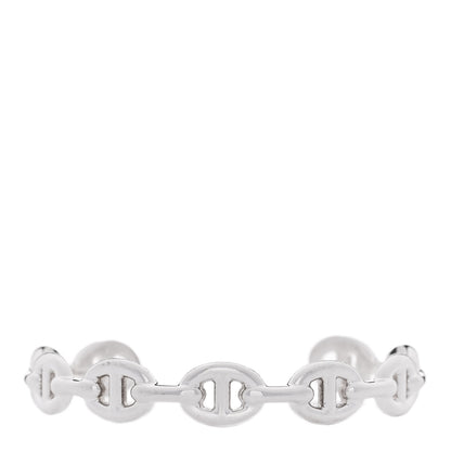 Hermes Sterling Silver MM Chaine d'Ancre Enchainee Cuff Bracelet LG 1 of 3