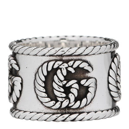 Gucci Sterling Silver Wide GG Marmont Ring 54 7 3 of 7
