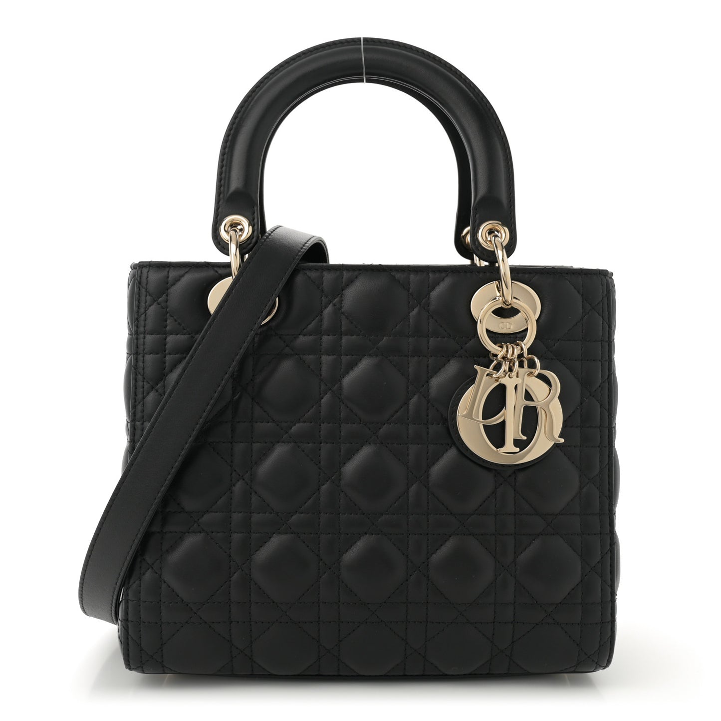 Lambskin Cannage Medium Lady Dior Black
