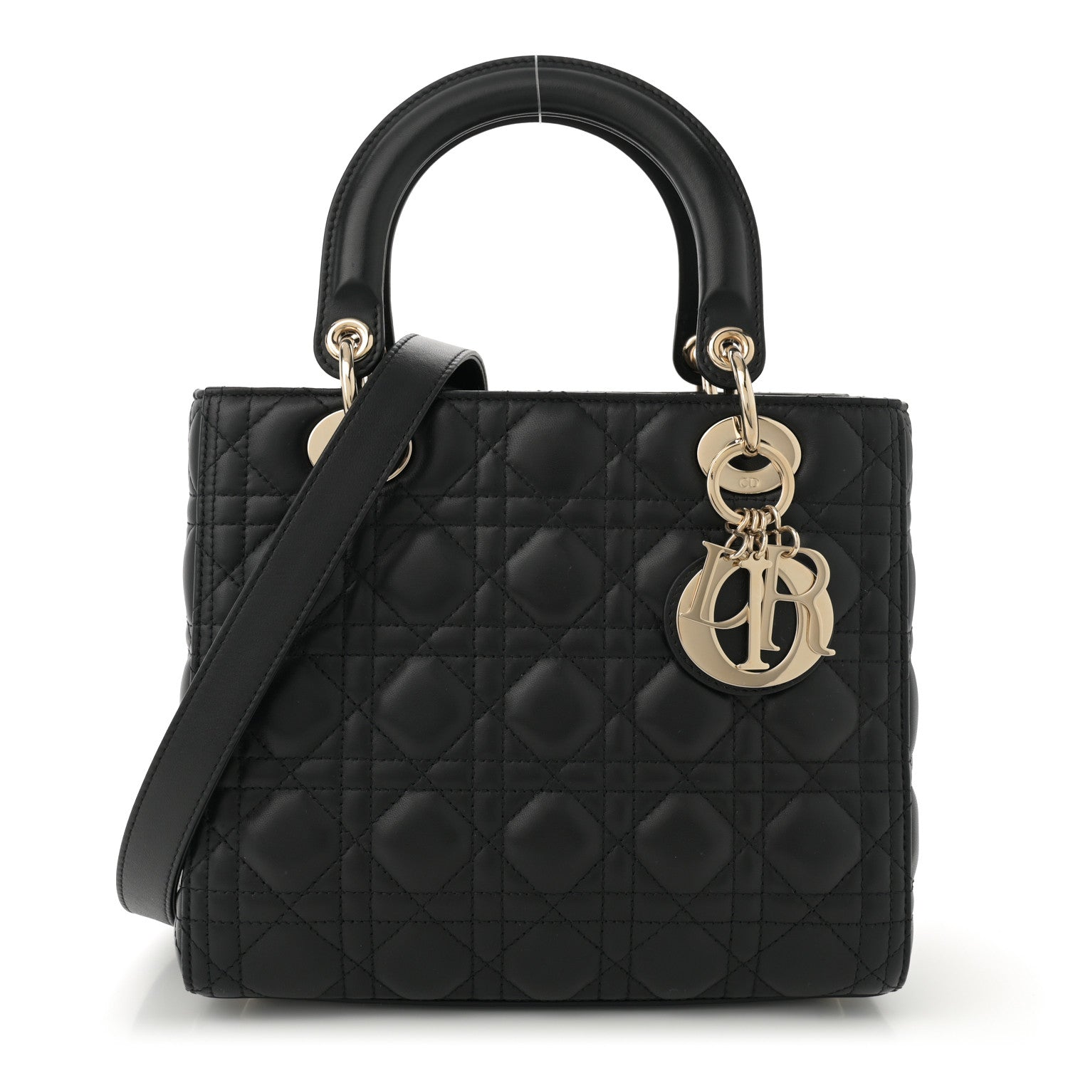 Christian Dior Lambskin Cannage Medium Lady Dior Black 1 of 12