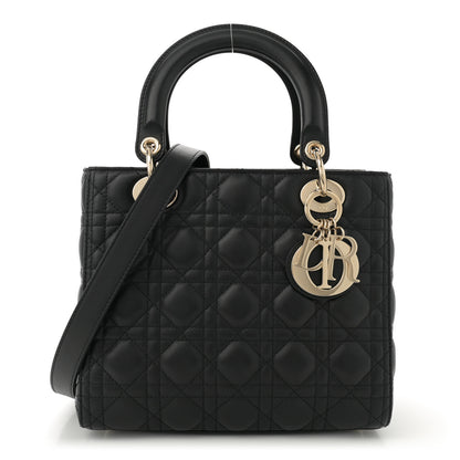 Christian Dior Lambskin Cannage Medium Lady Dior Black 1 of 12