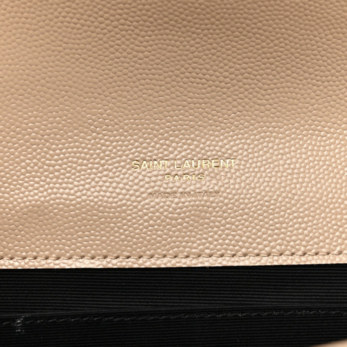 Grain De Poudre Matelasse Chevron Monogram Envelope Clutch Dark Beige