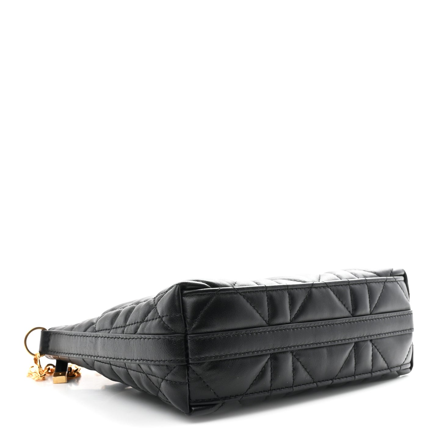 Calfskin Macrocannage Miss Caro Diorling Mini Bag with Chain Black