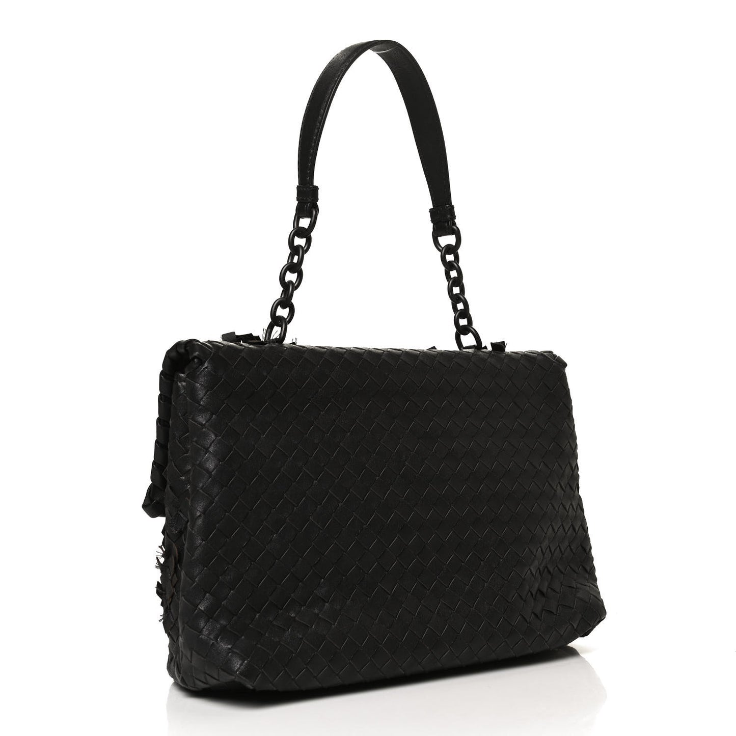 Nappa Intrecciato Fringe Flap Black